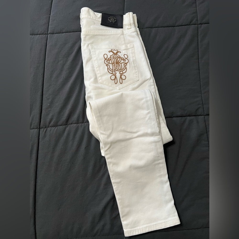 Roberto Cavalli Men Jean ivory color size 30 waist (S).